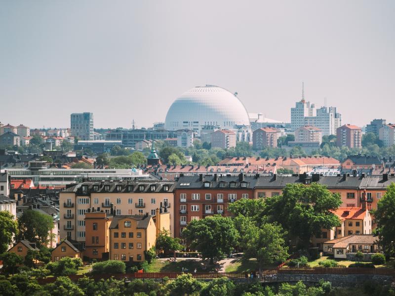 Utsikt över Globen i Stockholm