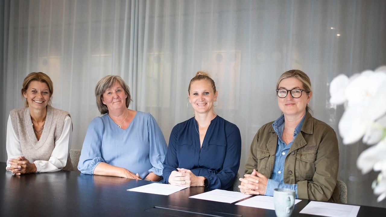I bild från vänster: Maria Liljedahl, Arbetsgivaralliansen, Helena Hedlund, PTK Sofia Torrberg, ST och Eva-Lotta Nilsson, Vision
